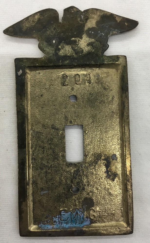 Hammered Brass Eagle Light Switch Cover Plate (C-5)