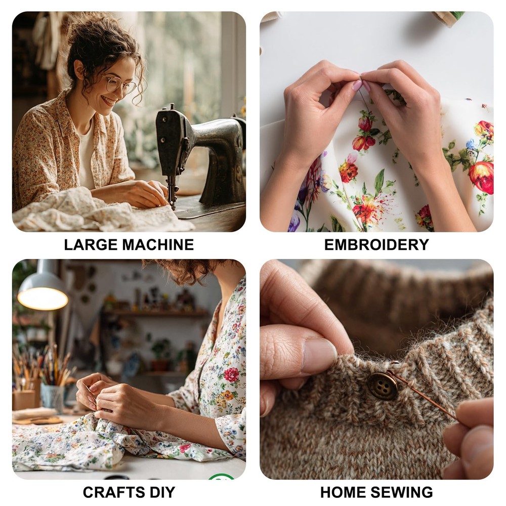 Sewing Thread Cone Set 3 Pack Serger Thread 3000 Yards Each All Purpose Threa...