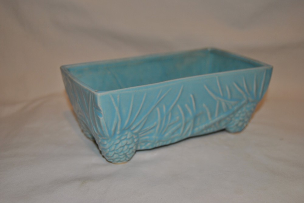 Mccoy Blue Pinecone Rectangle Planter