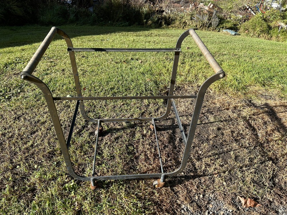 Deco  SERVING CART Mid Century Modern Brass rolling bar  Treitel Gratz Mcm