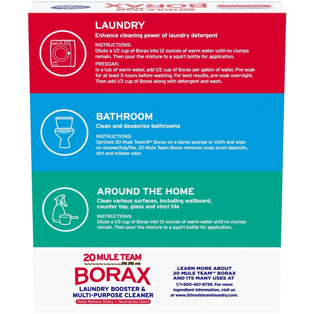 20 Mule Team All Natural Borax Laundry Detergent Booster & Multi-Purpose