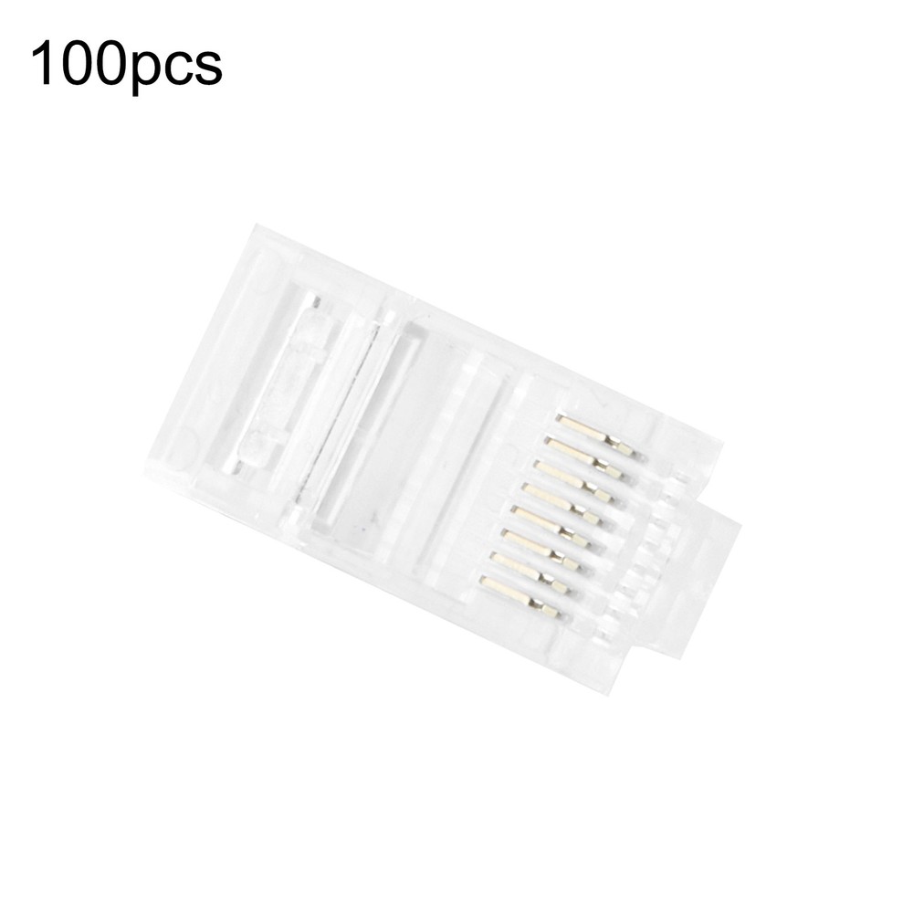 100 Pcs RJ45 Network Shielded Modular Plug CAT5e 8P8C Connector End Pass Through