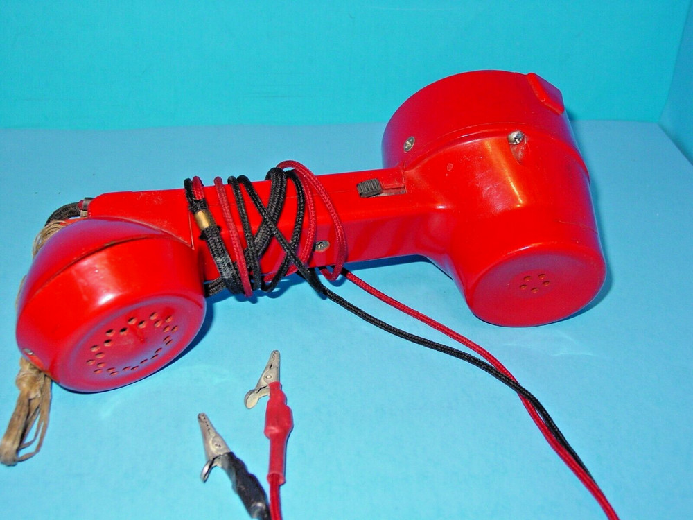 Vintage Red AE CD AECD Lineman's Test Set Rotary Dial Untested