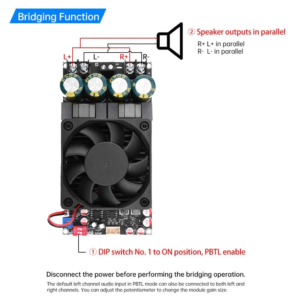 Amplifier Board Equipped with Temperature-controlled automatic air cooling
