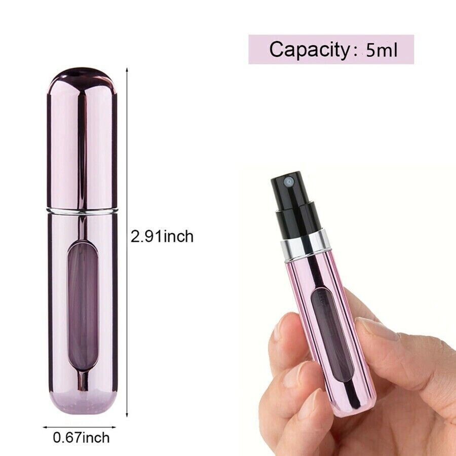 5 Pcs Travel Portable Mini Refillable Perfume Atomizer Bottle Spray Pump Case