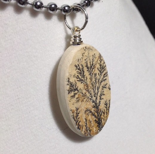 Natural Dendretic Agate Pendant "Oval"