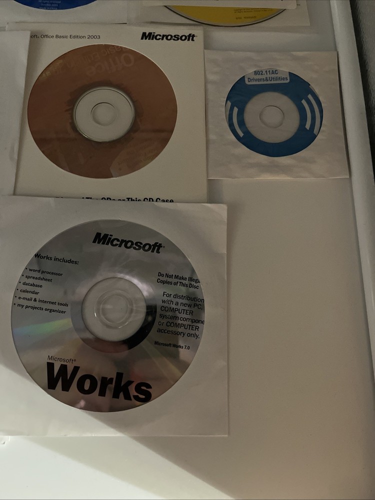 Dell Microsoft Applications Software LOT 10 disks Drivers Utilites USB Wireless