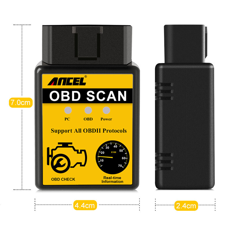 Automotive ELM327 OBD2 Scanner Code Reader Check Engine Fault Diagnostic Tool
