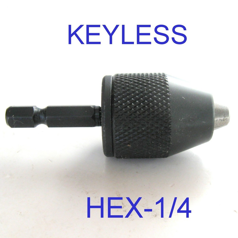 1 pc Keyless Drill Chuck 0-6mm Cap with Converter 1/4" Hex Adapter S