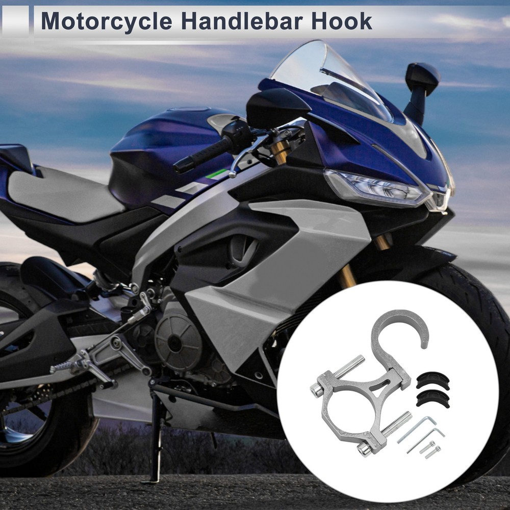 Aluminum Motorcycle Hook with Nut Screws, Silver