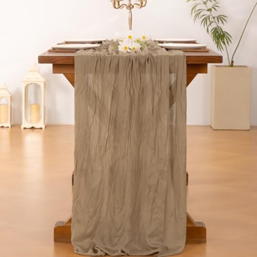 Coffee Table Runner Spring Easter Cheesecloth Table Runner 170 14ft x 1pc Nude