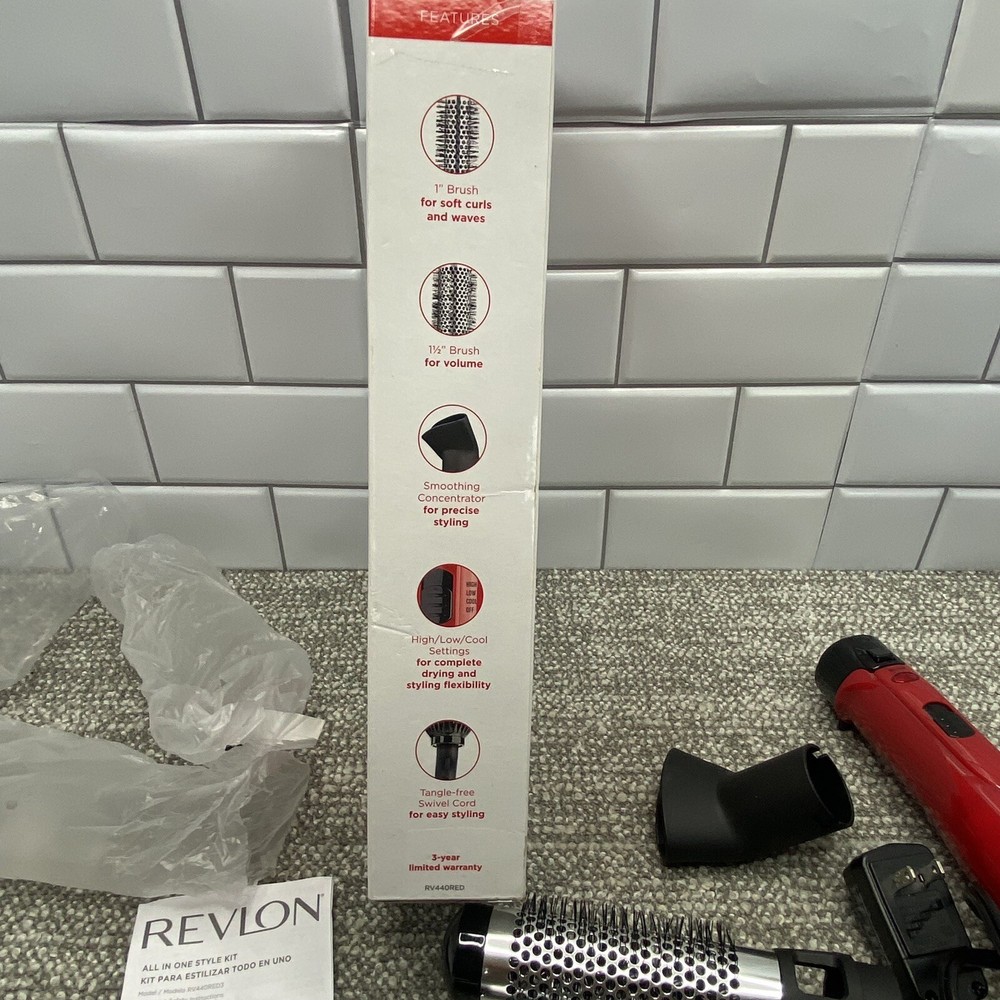Revlon Style Curl Volumize Curling Iron Tool Ceramic Hot Air Kit Attachments
