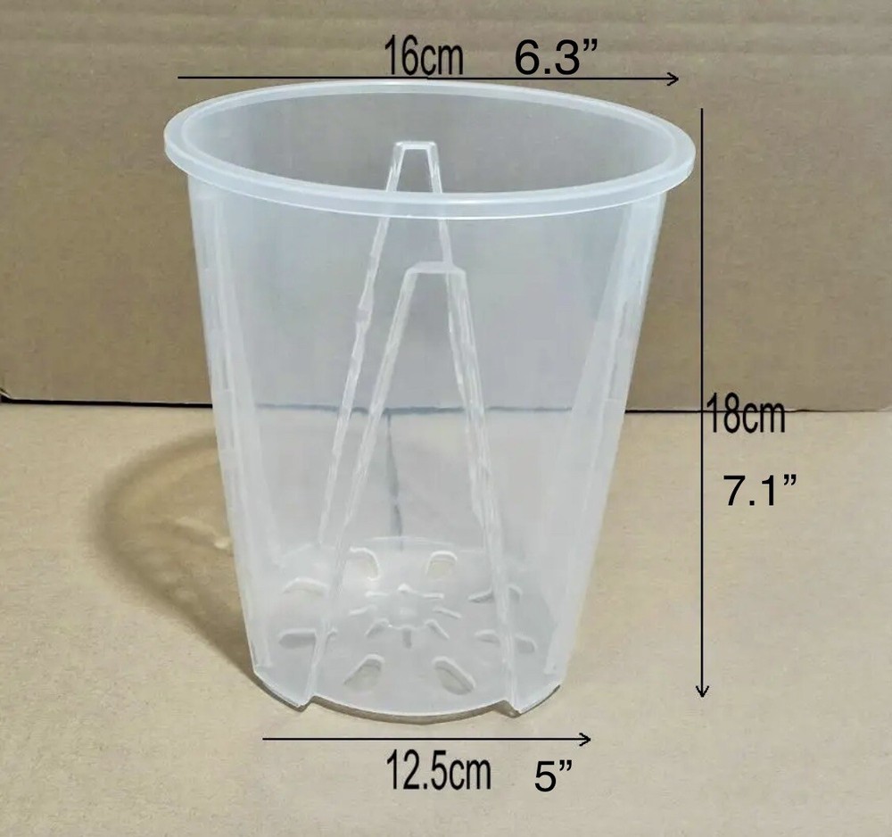 3 - 6” Clear Plastic Planters Tall