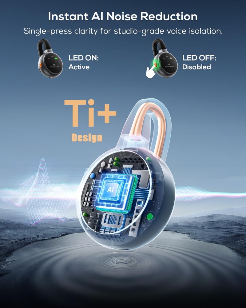 Wireless Lavalier Microphone for iPhone, iPad, Android - USB-C Small, Black