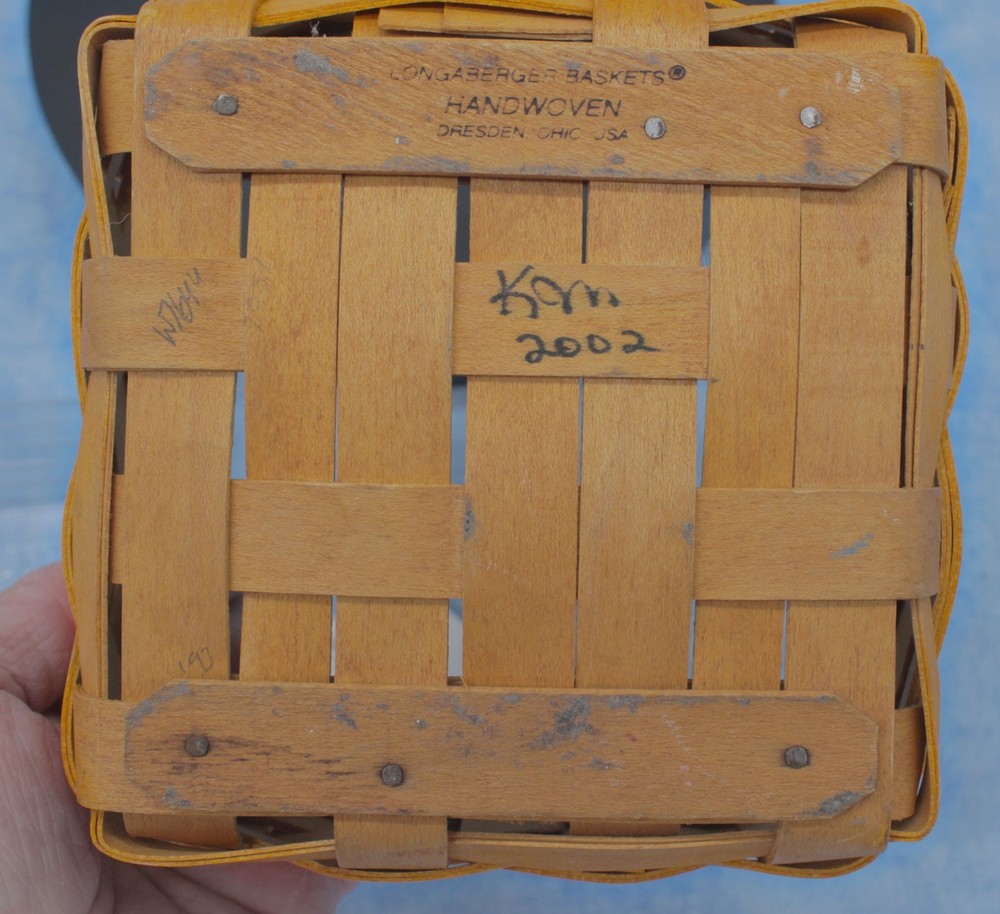 Longaberger 2002 Basket – 5.5"x5.5"x6" Fixed Handle with Protector