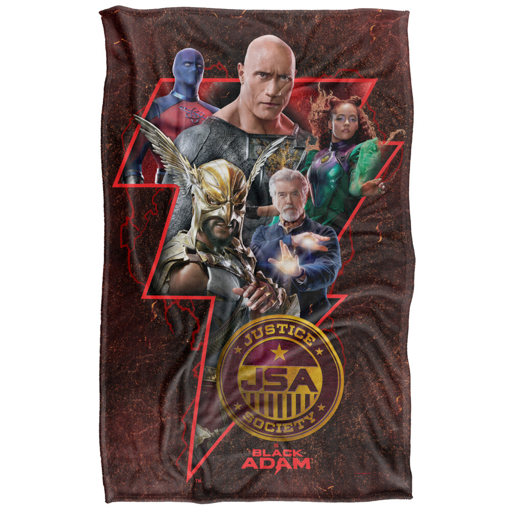 Black Adam Character Bolt Silky Touch Super Soft Throw Blanket
