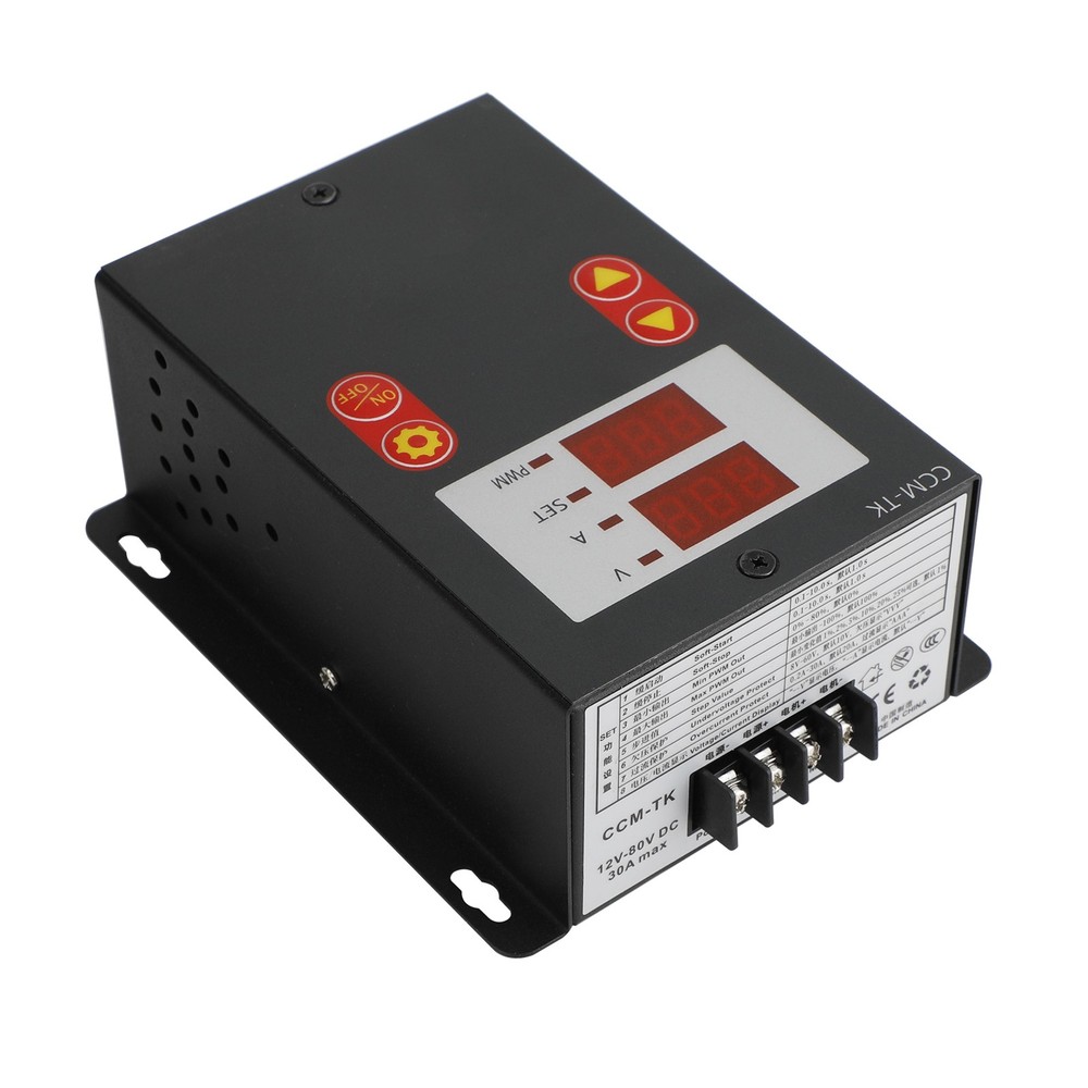 DC 12-80V 30A Digital Display Motor Speed Controller Slow-Start/Stop Control US