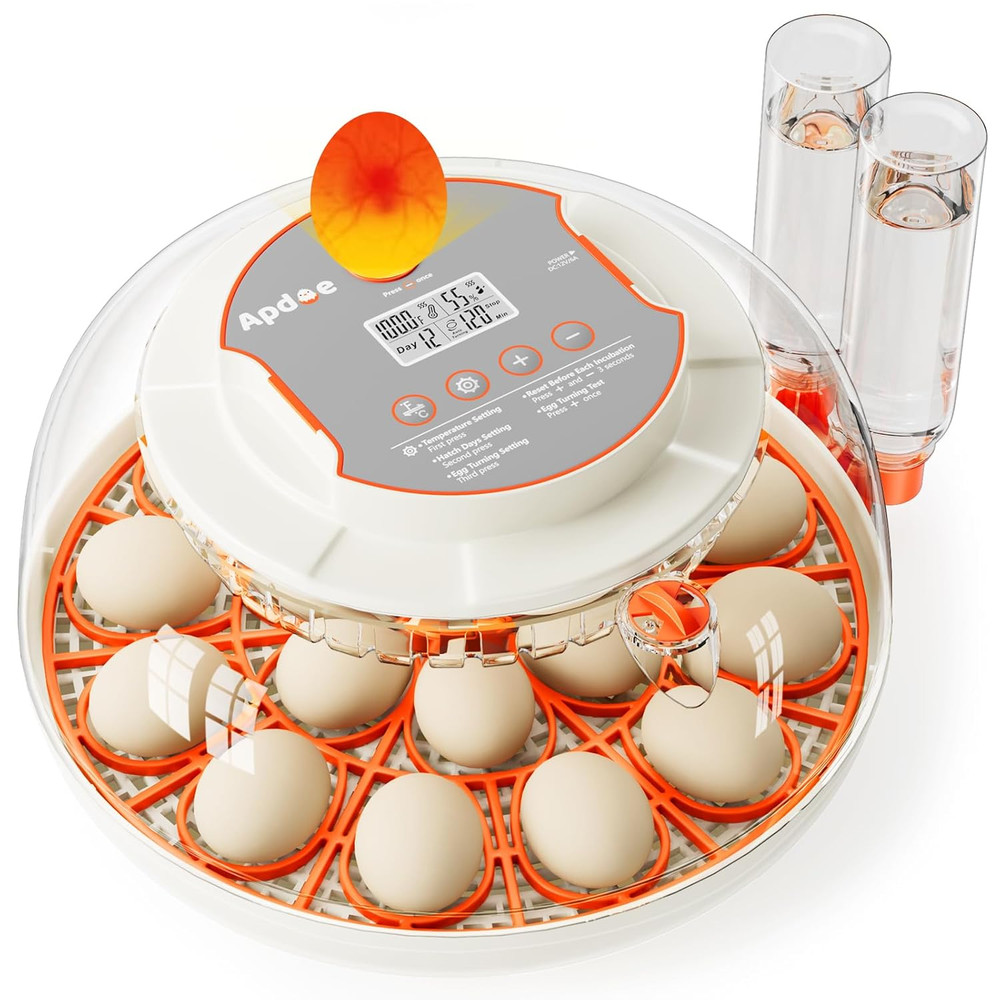 18 Egg Incubator, Automatic and Adjustable Egg Turning, Egg Candler, Temperature
