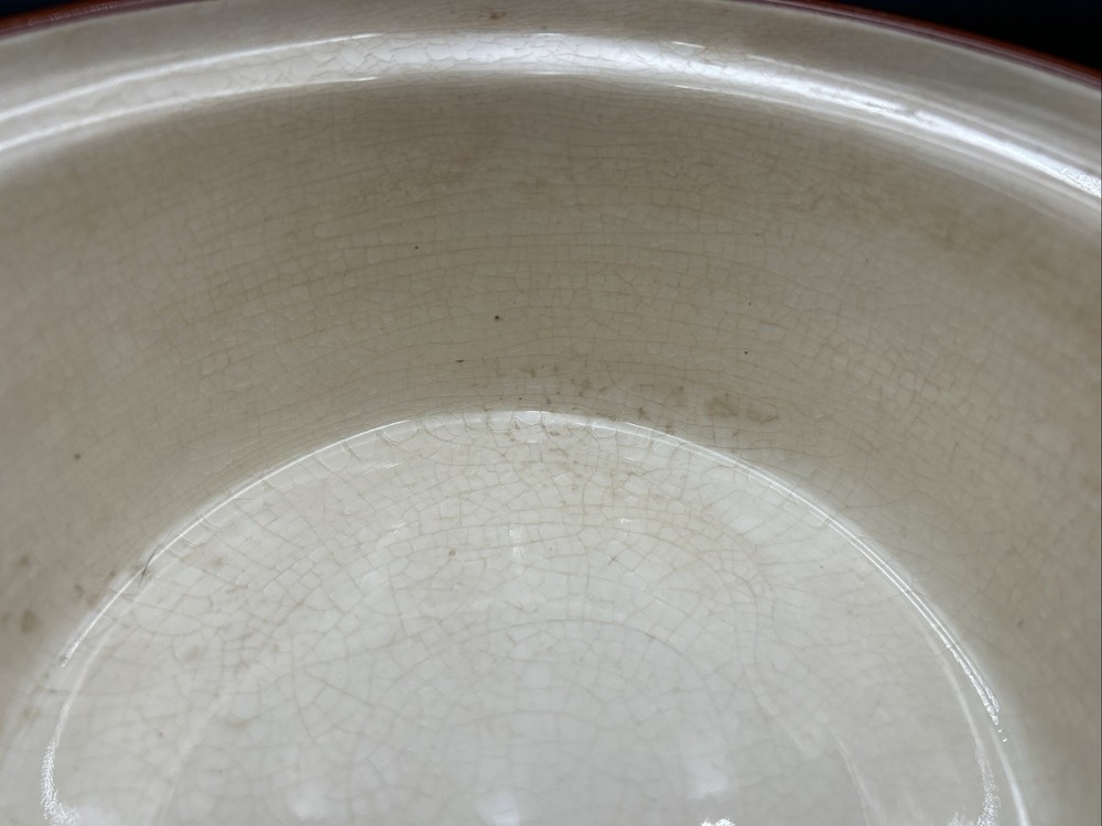 Ceramic Covered Baking Dish, Red/Brown Glaze, White Inside & Accent