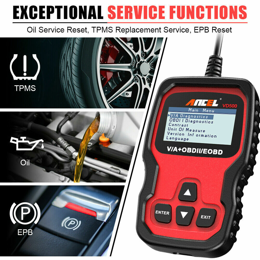 ANCEL VD500 OBD2 Scanner Code Reader Engine ABS EPB IMMO All Systems Diagnostic