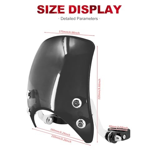 Motorcycle Adjustable Windshield Custom Compact Sport Smoke Windshield