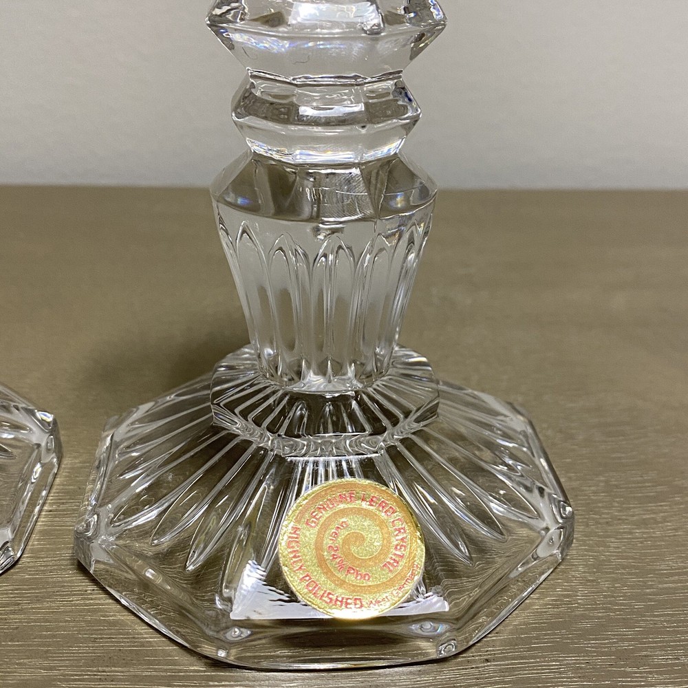 Vintage Lead Crystal Candlestick Holders (Western Germany)