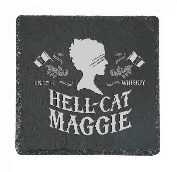 HELL-CAT MAGGIE Whiskey Slate Coaster