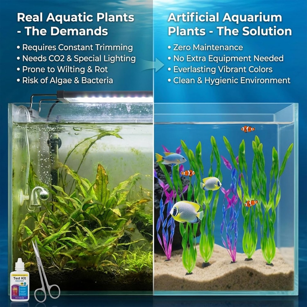 Artificial aquarium plants decoration set