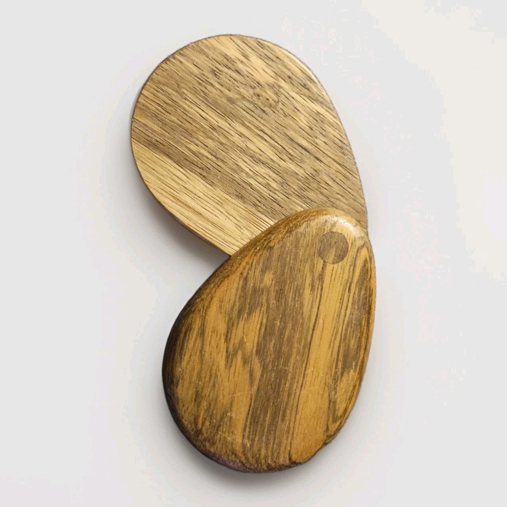 Handmade Solid Wood Compact Mirror Handheld Teardrop Shape - Beautiful!