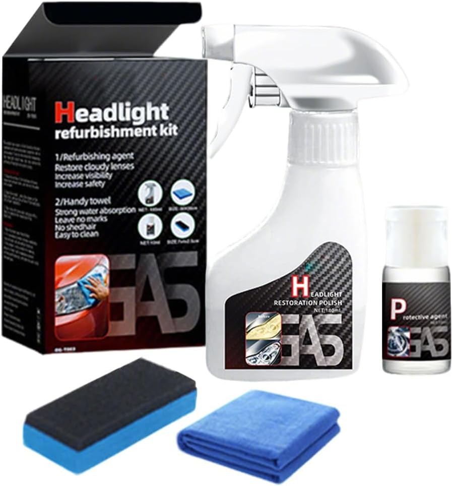 Headlight Refurbishing & Protective Agent, Car Restoration Kit...
