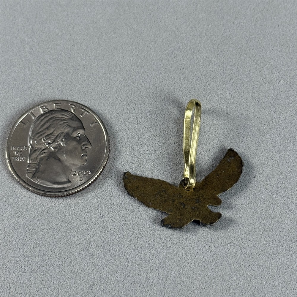 Eagle Flying Spread Wings Bronze Tone Small Charm Zipper Pull #56485