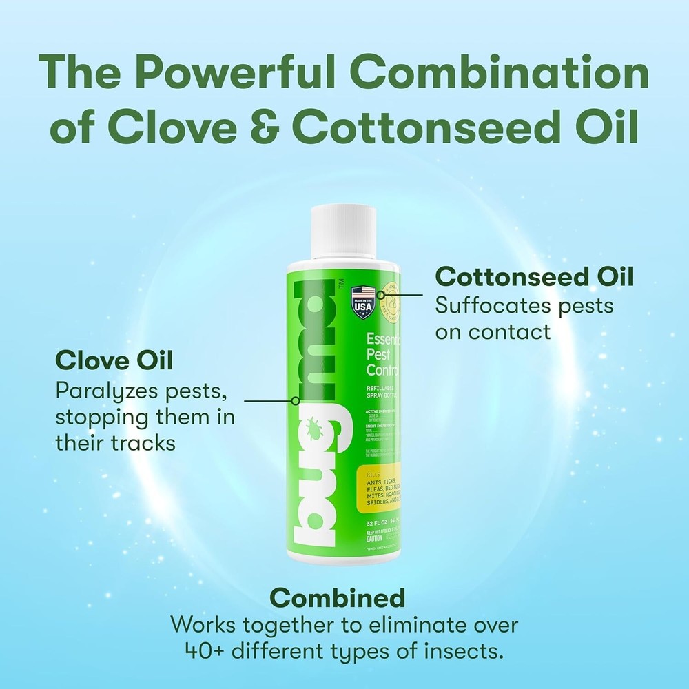BugMD Pest Control Essential Oil Concentrate 3.7 oz Plant Powered Bug Spray