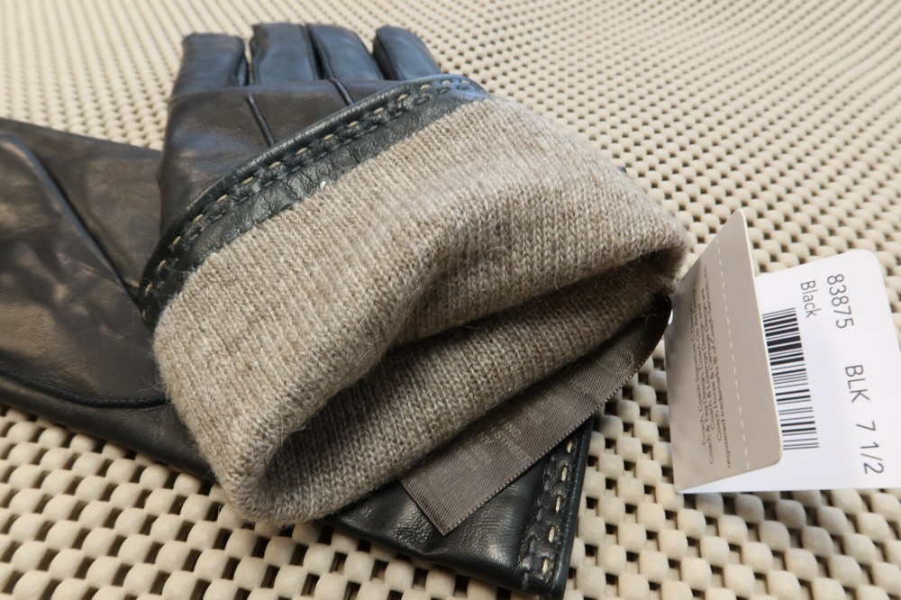 $98 Coach Women's Black Leather Basic Gloves - Size 7.5 - # 83875 - NEW!