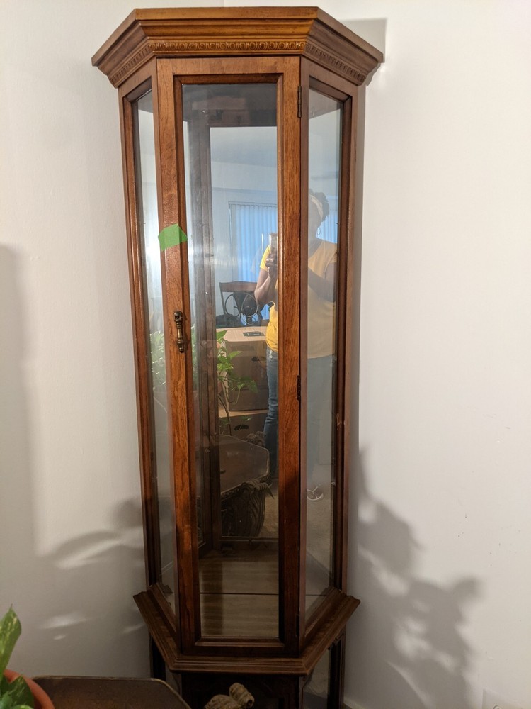 Tall wood Display Cabinet