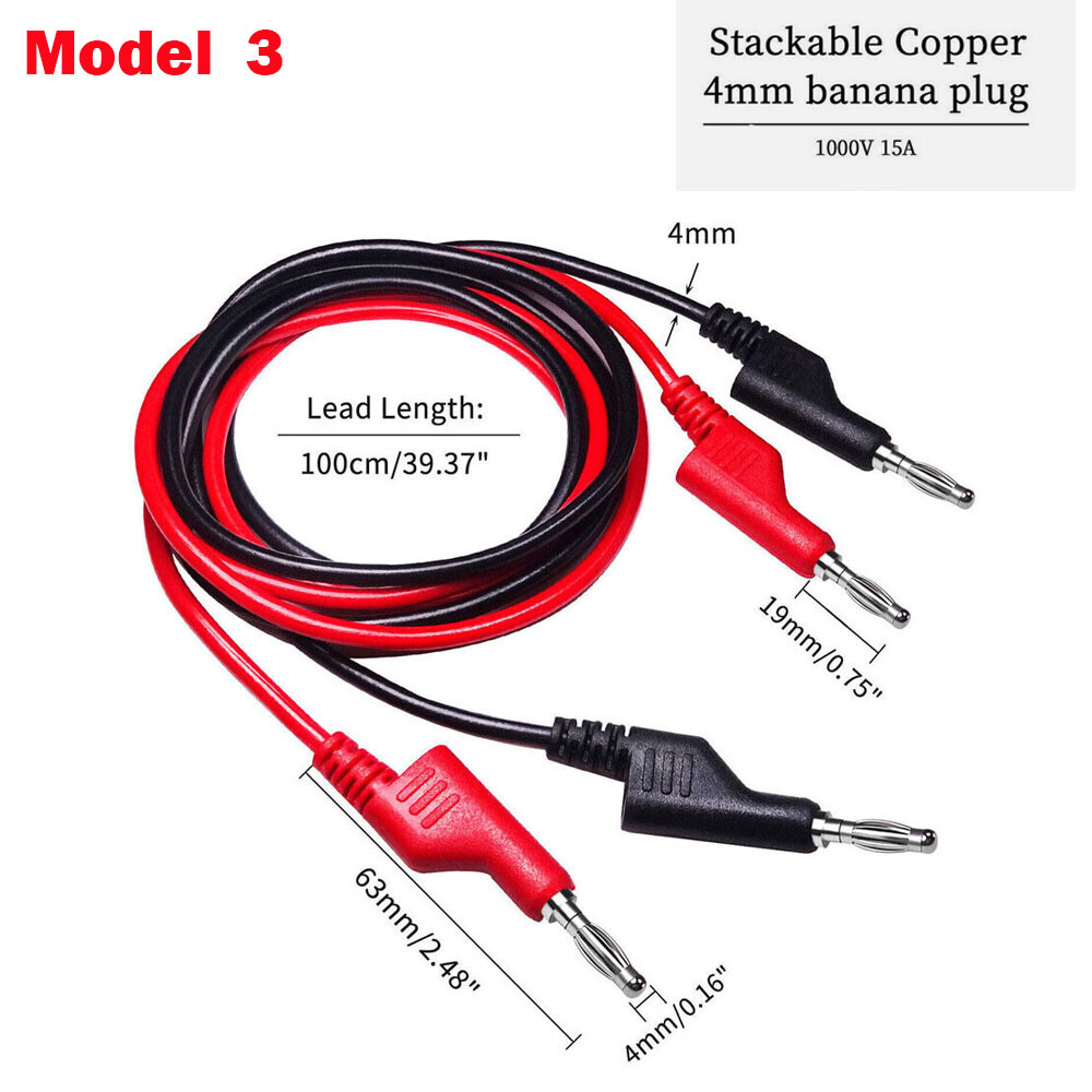 4mm 3.3FT Stackable Banana Plug Test Lead Wire Cable Alligator Clip NEW