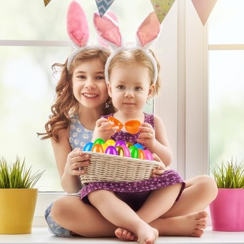72 PCS Easter Essentials Empty Eggs for Egg Hunt, Bulk Hinged Plastic 72 Pack