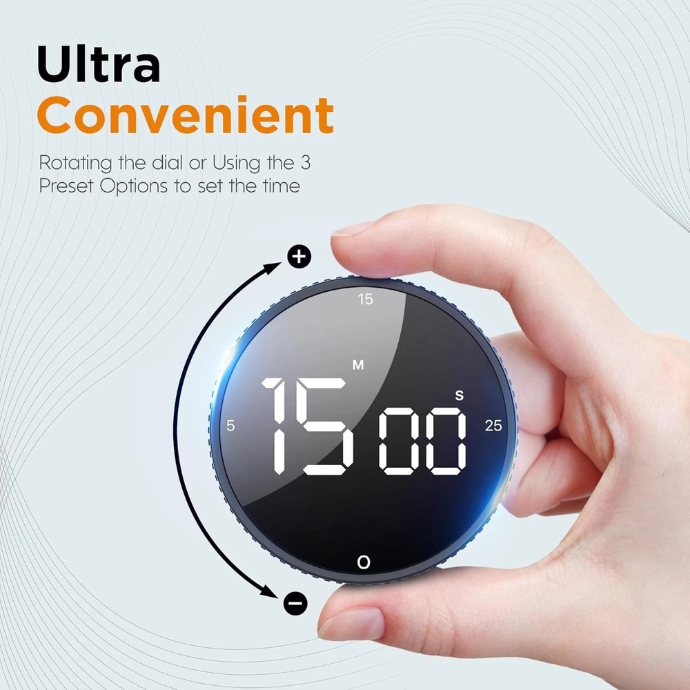 Upgrade Digital Kitchen Timer - Magnetic Countdown Countup Visual Pomodoro Timer