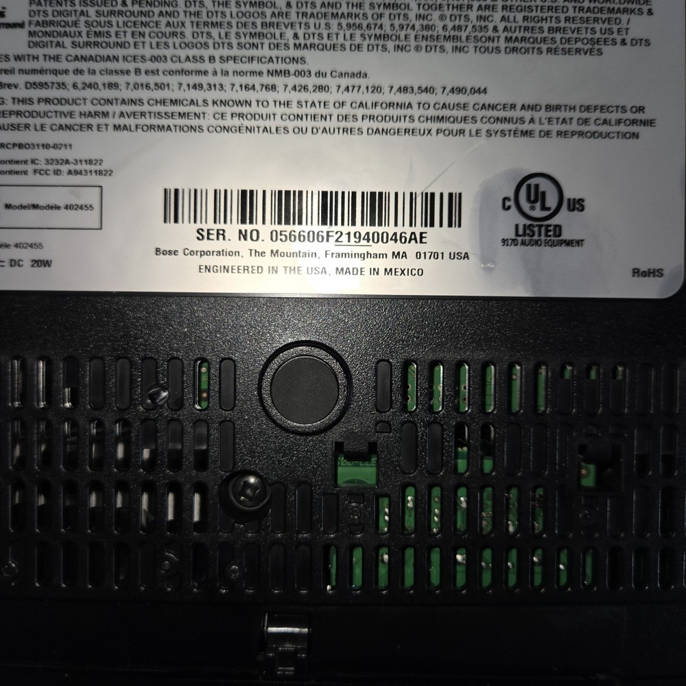 Bose AV20 Control Console No Power Supply No Remote UNTESTED, IN GOOD CONDITION