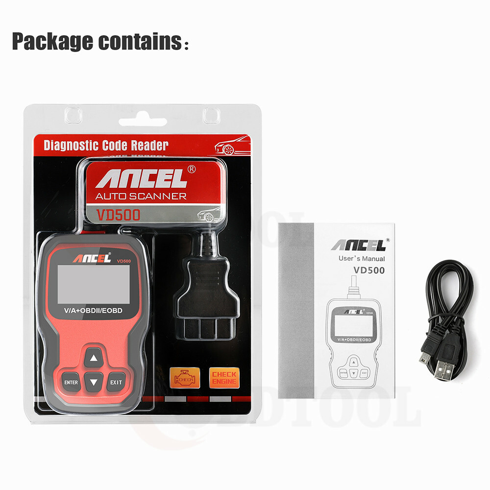 ANCEL VD500 OBD II Full System Check Engine Light EPB ABS SRS Diagnostic Scanner
