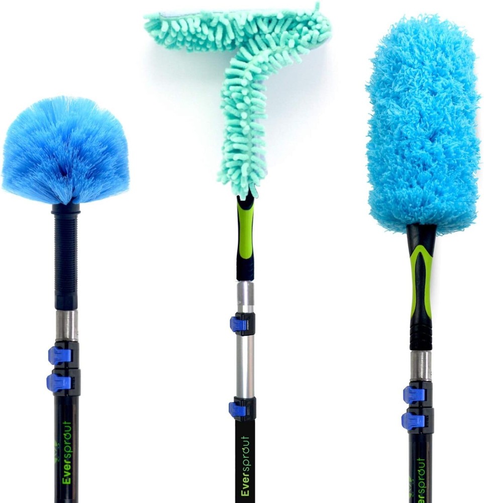 Hand-Packaged 3-Pack Duster Collection with Extension Pole – Dusting Made Easy