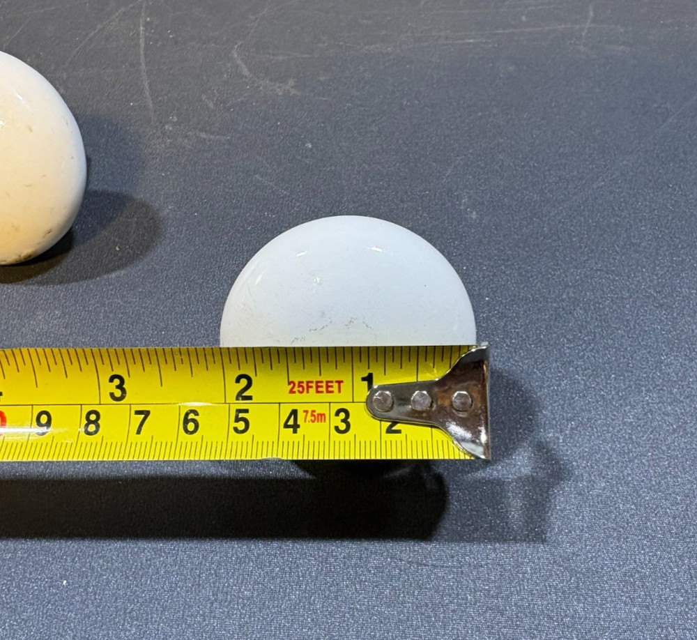 Pair Vintage White Porcelain Door Knobs 2"