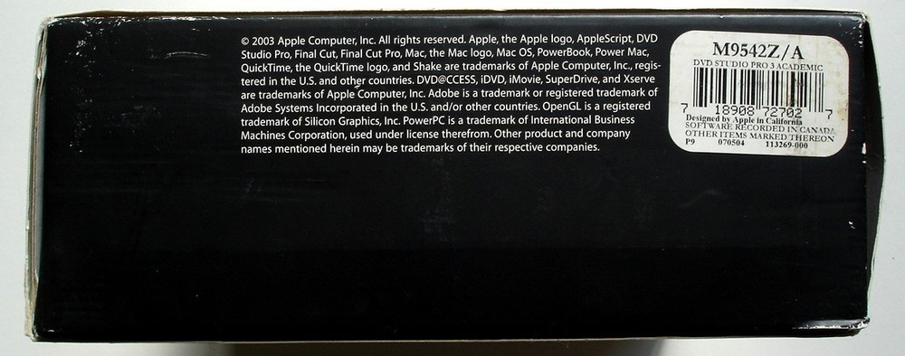 Apple DVD Studio Pro 3 Professional DVD Authoring, Academic, Boxed