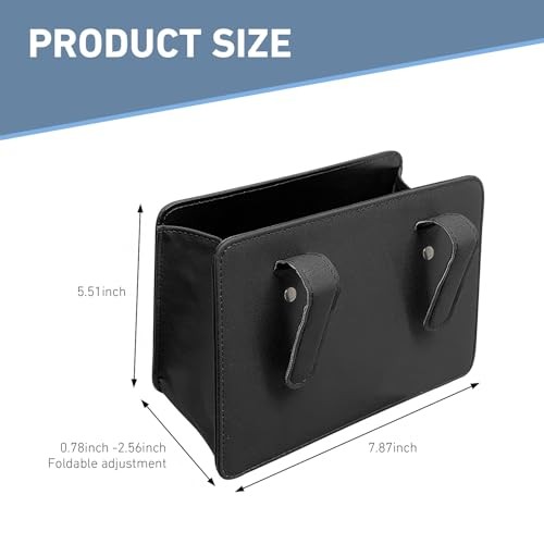 Car Trash Can, Leather Foldable Waterproof Garbage Organizer with 1 Roll Trash