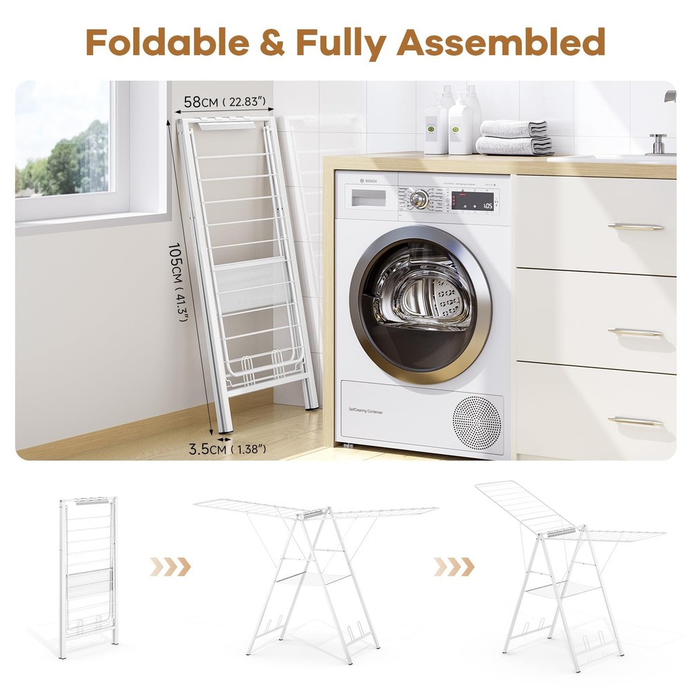 Drying Rack Clothing, Clothes Drying Rack Foldable, Metal Laundry Drying Rack...