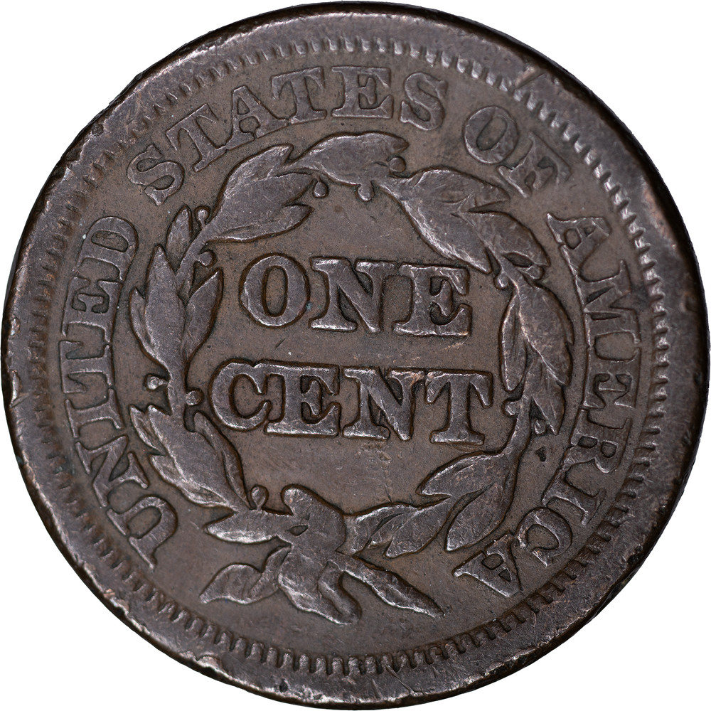 1848 Braided Hair Large Cent ~ Fine