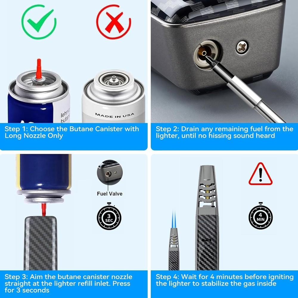Torch Lighter, Butane Lighter, Windproof Adjustable Big Jet Flame Butane Torch