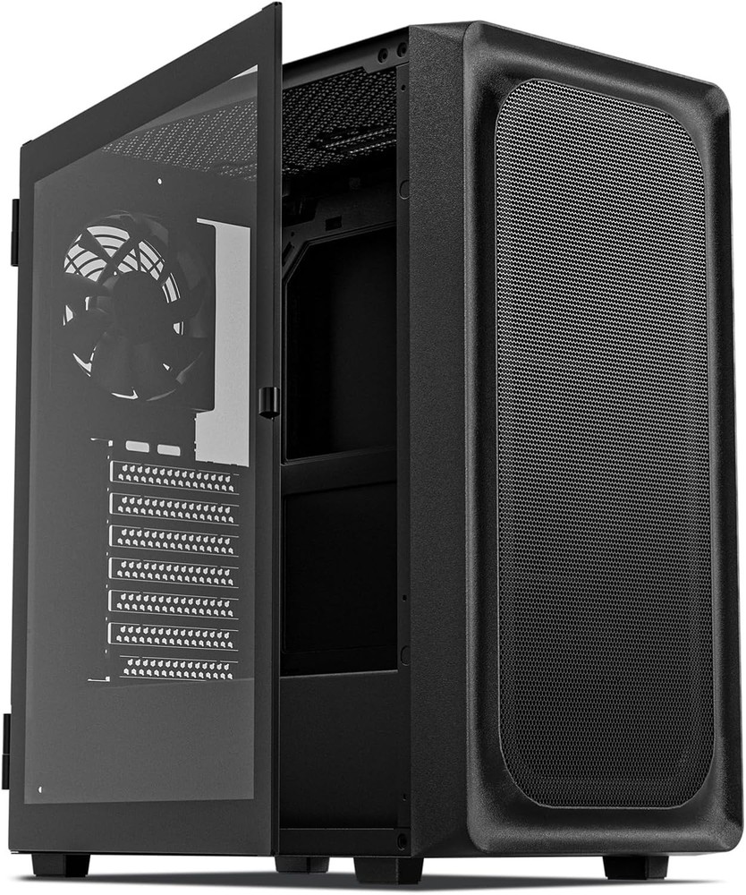EC2 Black Mid Tower Case – Supports 50 Series Graphics & Cooling