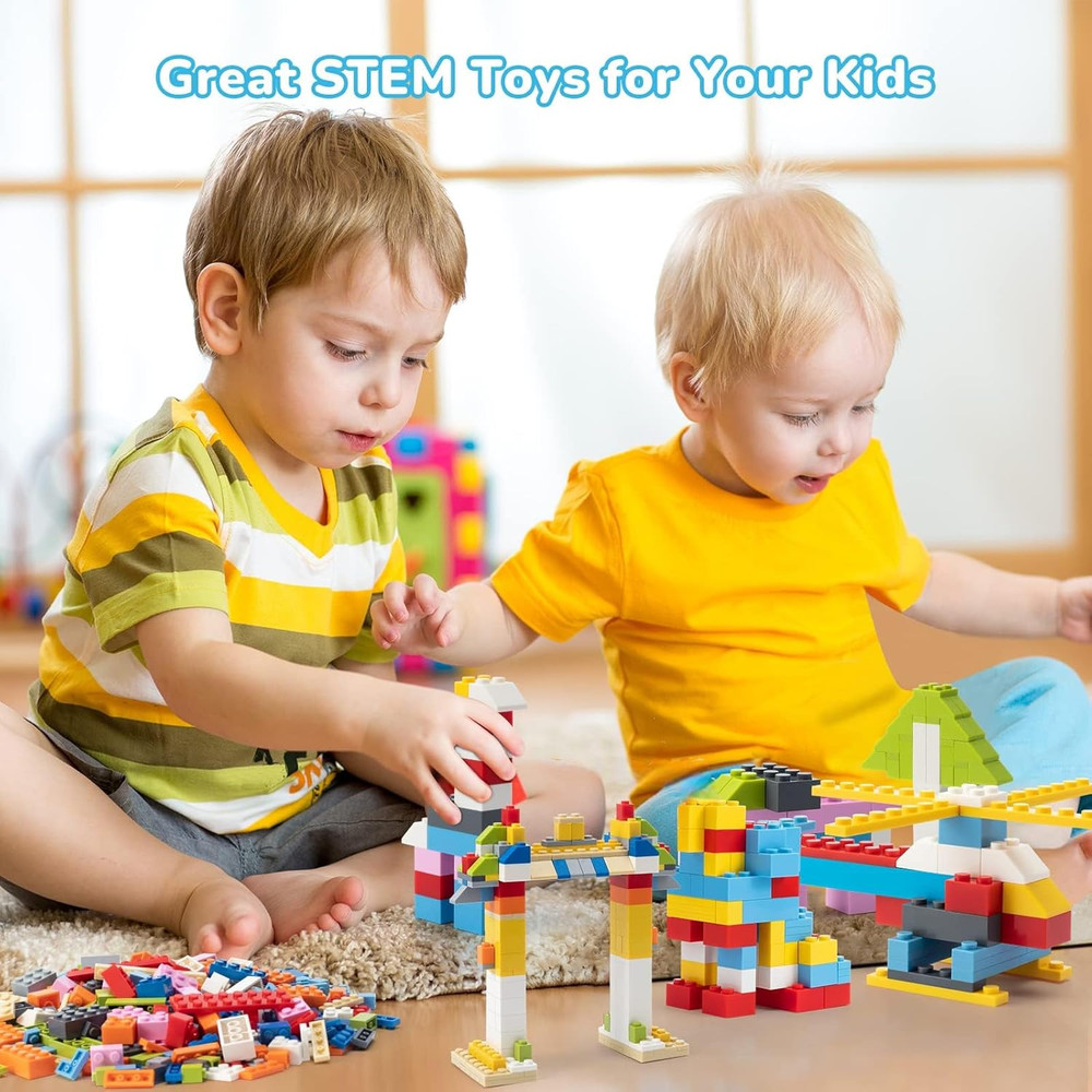1500 Piece Building Bricks,Bulk Classic Building Blocks Basic Box Compatible wit