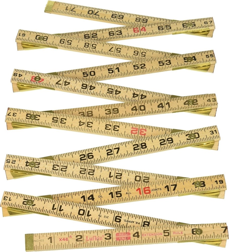 Crescent Wood Rule, 6' Brass Ext, Black , Brown -