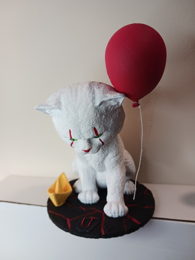 Pennywise Horror Kitty Statue 3D Printed Hand Painted